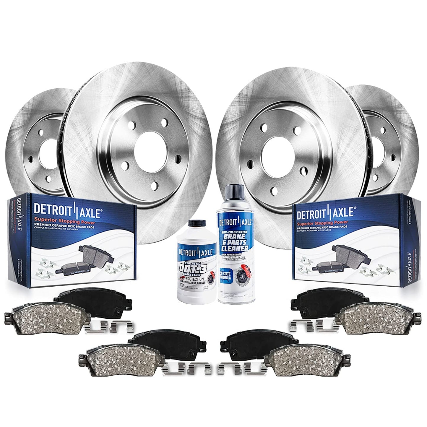 Detroit Axle - 5 Lugs Brake Kit for 2008-2013 Nissan Rogue 2014-2015 Rogue Select Disc Brake Rotors Ceramic Pads Replacement Fro